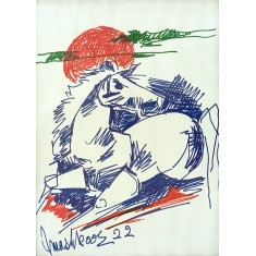 Mashkoor Raza, 10 x 14 Inch, Marker On Paper, Abstract Painting, AC-MR-746 Mashkoor Raza, 10 x 14 Inch, Marker On Paper, Abstract Painting, AC-MR-746